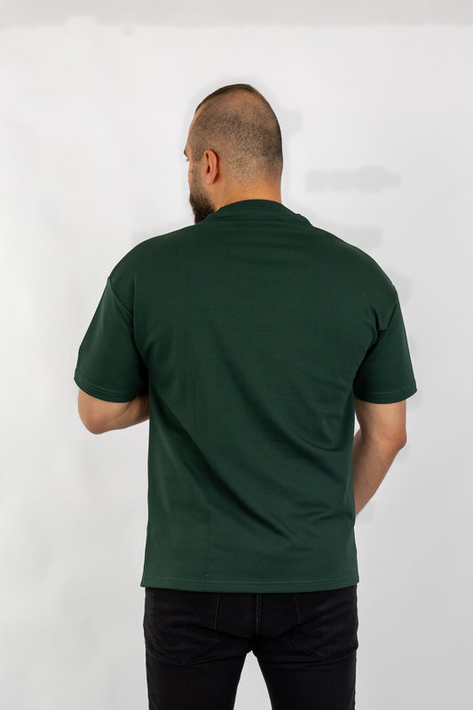 Dark-Green Basic Oversized T-Shirt – Relaxed Fit Essential